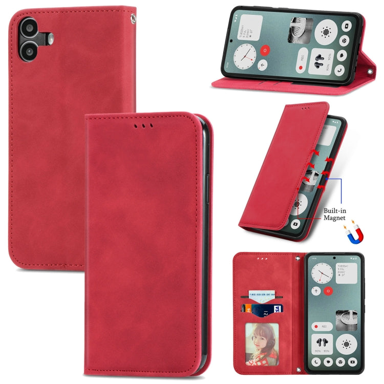 Retro Skin Feel Magnetic Flip Leather Phone Case, For Nothing Phone 4a Pro, For Nothing Phone 4a, For  Nothing CMF Phone 1, For Nothing Phone 2a