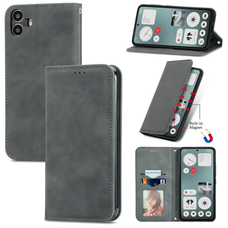 Retro Skin Feel Magnetic Flip Leather Phone Case, For Nothing Phone 4a Pro, For Nothing Phone 4a, For  Nothing CMF Phone 1, For Nothing Phone 2a