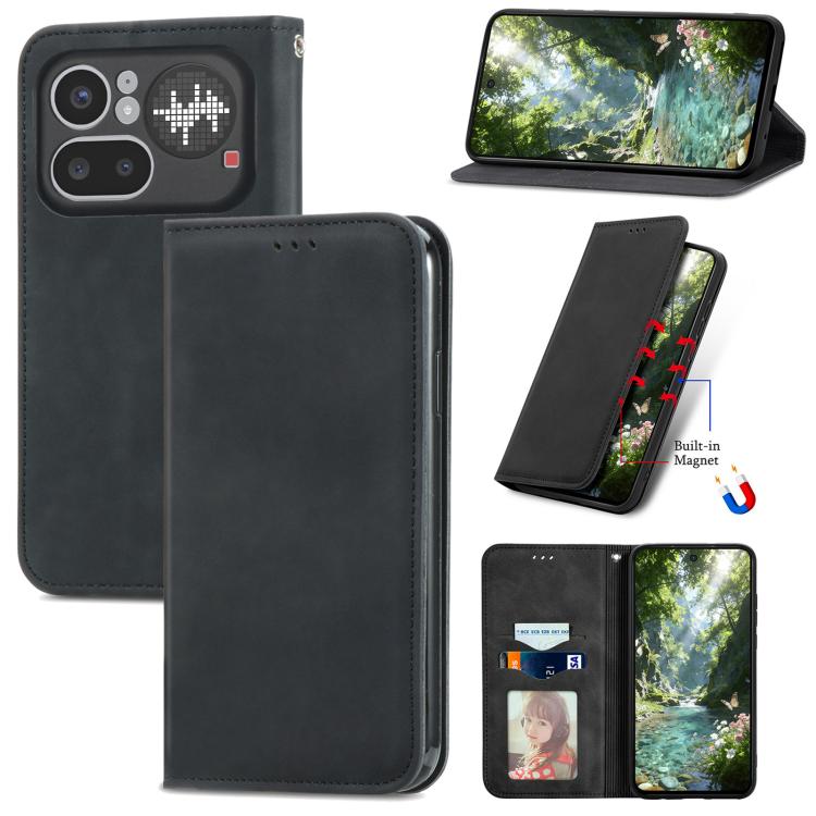 Retro Skin Feel Magnetic Flip Leather Phone Case, For Nothing Phone 4a Pro, For Nothing Phone 4a, For  Nothing CMF Phone 1, For Nothing Phone 2a