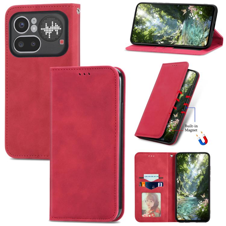 Retro Skin Feel Magnetic Flip Leather Phone Case, For Nothing Phone 4a Pro, For Nothing Phone 4a, For  Nothing CMF Phone 1, For Nothing Phone 2a