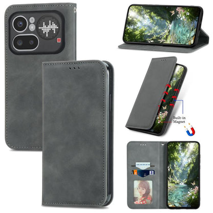 Retro Skin Feel Magnetic Flip Leather Phone Case, For Nothing Phone 4a Pro, For Nothing Phone 4a, For  Nothing CMF Phone 1, For Nothing Phone 2a