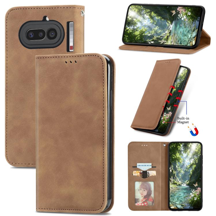 Retro Skin Feel Magnetic Flip Leather Phone Case, For Nothing Phone 4a Pro, For Nothing Phone 4a, For  Nothing CMF Phone 1, For Nothing Phone 2a