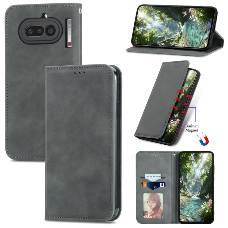 Retro Skin Feel Magnetic Flip Leather Phone Case, For Nothing Phone 4a Pro, For Nothing Phone 4a, For  Nothing CMF Phone 1, For Nothing Phone 2a