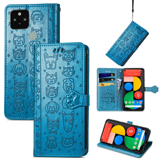Cat and Dog Embossed Leather Phone Case, For Google Pixel 5 XL, For Google Pixel 11 / 11 Pro, For Google Pixel 10 / 10 Pro, For Google Pixel 9 / 9 Pro