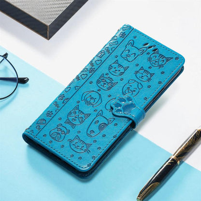 Cat and Dog Embossed Leather Phone Case, For Google Pixel 10 / 10 Pro, For Google Pixel 9 / 9 Pro