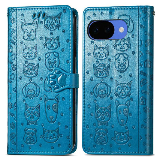 Cat and Dog Embossed Leather Phone Case, For Google Pixel 10a, For Google Pixel 10 Pro XL, For Google Pixel 9a, For Google Pixel 9 Pro XL, For Google Pixel 8a, For Google Pixel 7a, For Google Pixel 7 Pro, For Google Pixel 7, For Google Pixel 6a        ...