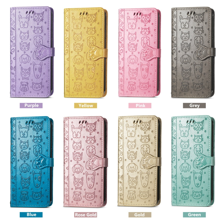 Cat and Dog Embossed Leather Phone Case, For Google Pixel 10 / 10 Pro, For Google Pixel 9 / 9 Pro