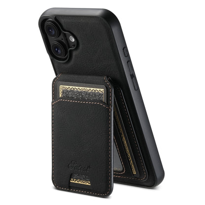 Suteni H16 Litchi Texture Leather Detachable Wallet Back Phone Case