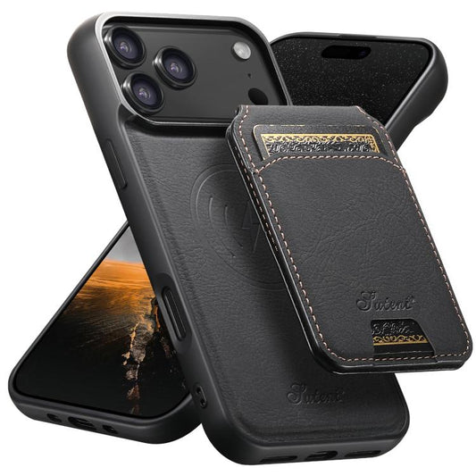 Suteni H16 Litchi Texture Leather Detachable Wallet Back Phone Case