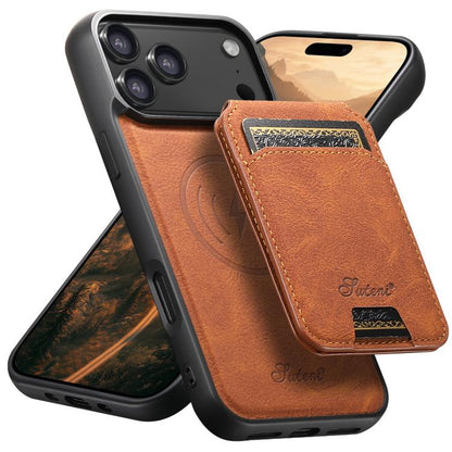 Suteni H16 Litchi Texture Leather Detachable Wallet Back Phone Case