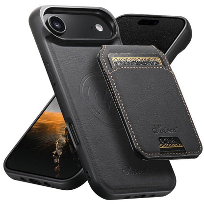 Suteni H16 Litchi Texture Leather Detachable Wallet Back Phone Case
