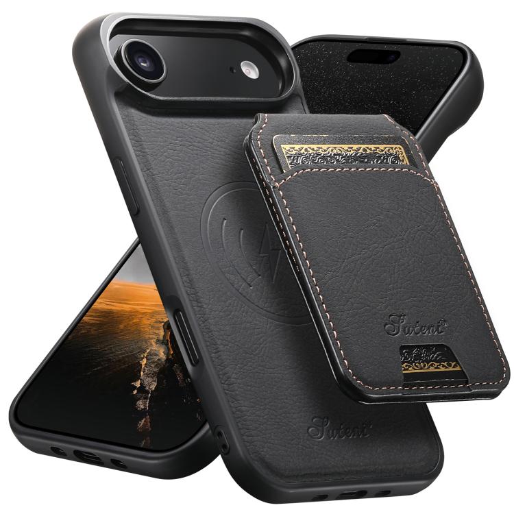 Suteni H16 Litchi Texture Leather Detachable Wallet Back Phone Case, For iPhone 17e / 16e, For iPhone 17 Pro Max, For iPhone 17 Pro, For iPhone 17, For iPhone Air, For iPhone 16 Pro Max, For iPhone 16 Pro, For iPhone 16 Plus, For iPhone 16             ...