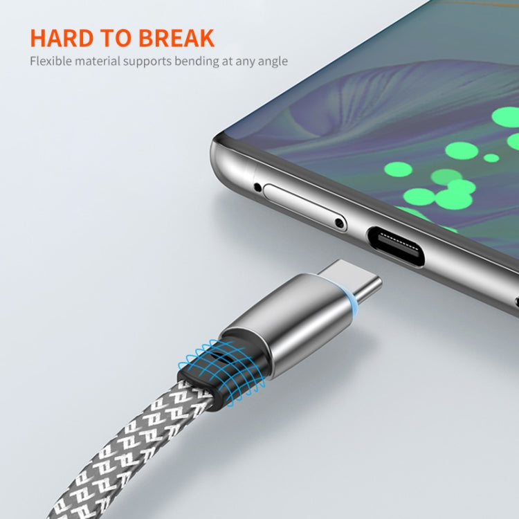 ENKAY PD65W Elbow Type-C to Type-C Fast Charging Data Braid Cable with Indicator Light, 0.5m, 1.2m, 2m