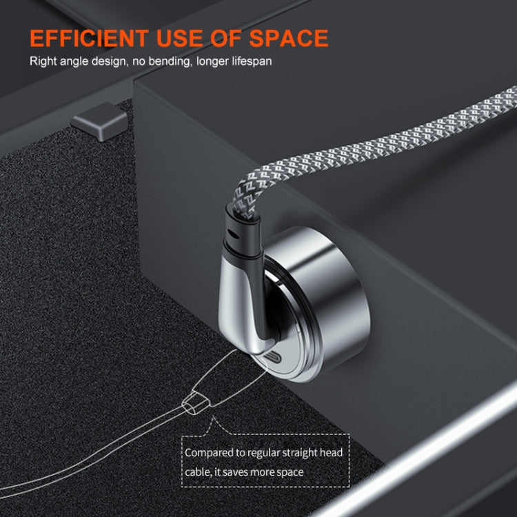 ENKAY PD65W Elbow Type-C to Type-C Fast Charging Data Braid Cable with Indicator Light, 0.5m, 1.2m, 2m