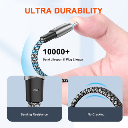 ENKAY PD65W Elbow Type-C to Type-C Fast Charging Data Braid Cable with Indicator Light, 0.5m, 1.2m, 2m