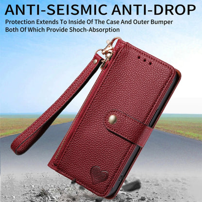 Love Zipper Lanyard Leather Phone Case, For Tecno Pova 5 4G