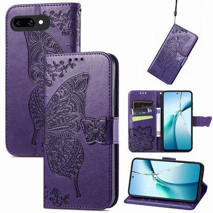 Butterfly Love Flower Embossed Leather Phone Case, For Google Pixel 10a, For Google Pixel 10 Pro XL, For Google Pixel 9a, For Google Pixel 9 Pro XL, For Google Pixel 8a, For Google Pixel 10 / 10 Pro, For Google Pixel 9 / 9 Pro
