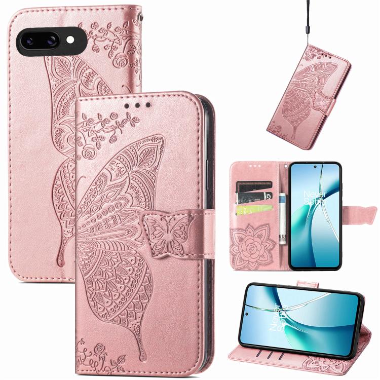 Butterfly Love Flower Embossed Leather Phone Case, For Google Pixel 10a, For Google Pixel 10 Pro XL, For Google Pixel 9a, For Google Pixel 9 Pro XL, For Google Pixel 8a, For Google Pixel 10 / 10 Pro, For Google Pixel 9 / 9 Pro
