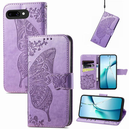 Butterfly Love Flower Embossed Leather Phone Case, For Google Pixel 10a, For Google Pixel 10 Pro XL, For Google Pixel 9a, For Google Pixel 9 Pro XL, For Google Pixel 8a, For Google Pixel 10 / 10 Pro, For Google Pixel 9 / 9 Pro