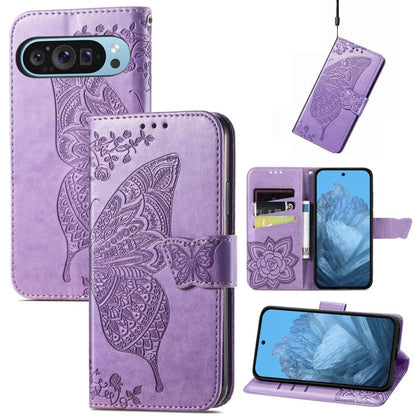Butterfly Love Flower Embossed Leather Phone Case, For Google Pixel 11 Pro XL, For Google Pixel 10a, For Google Pixel 10 Pro XL, For Google Pixel 9a, For Google Pixel 9 Pro XL, For Google Pixel 8a, For Google Pixel 11 / 11 Pro                          ...