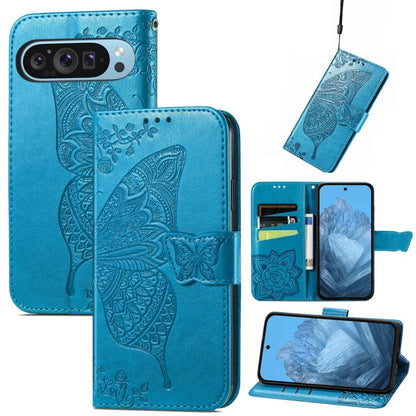 Butterfly Love Flower Embossed Leather Phone Case, For Google Pixel 11 Pro XL, For Google Pixel 10a, For Google Pixel 10 Pro XL, For Google Pixel 9a, For Google Pixel 9 Pro XL, For Google Pixel 8a, For Google Pixel 11 / 11 Pro                          ...