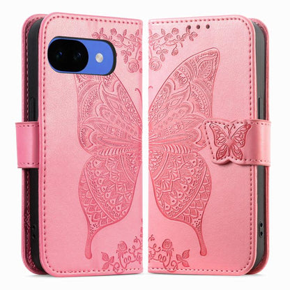 Butterfly Love Flower Embossed Leather Phone Case, For Google Pixel 10a, For Google Pixel 10 Pro XL, For Google Pixel 9a, For Google Pixel 9 Pro XL, For Google Pixel 8a, For Google Pixel 10 / 10 Pro, For Google Pixel 9 / 9 Pro