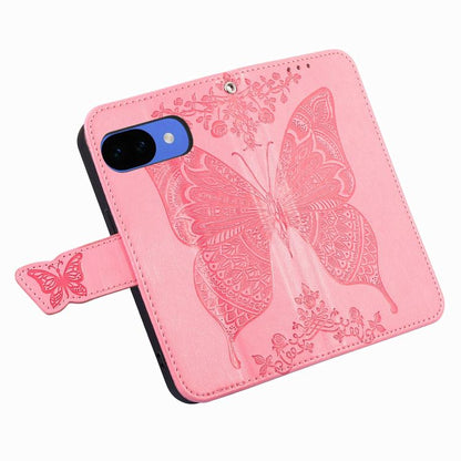 Butterfly Love Flower Embossed Leather Phone Case, For Google Pixel 10a, For Google Pixel 10 Pro XL, For Google Pixel 9a, For Google Pixel 9 Pro XL, For Google Pixel 8a, For Google Pixel 10 / 10 Pro, For Google Pixel 9 / 9 Pro