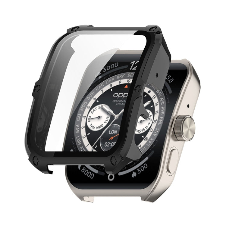 ENKAY Hat-Prince Full Coverage Tempered Glass Film Integrated PC Watch Cover, For OPPO Watch S, For OPPO Watch 4 Pro