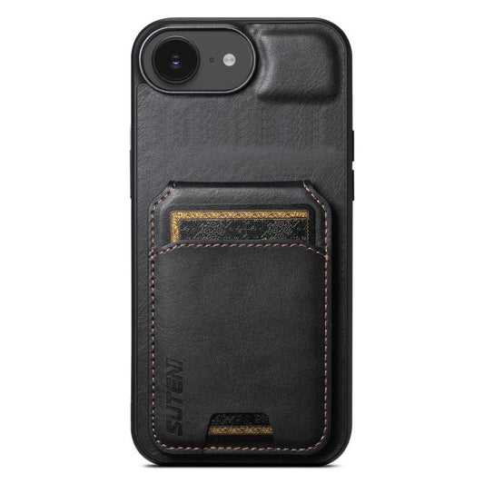 Suteni H02 Leather Wallet Stand Back Phone Case, For iPhone 17e / 16e, For iPhone 17 Pro Max, For iPhone 17 Pro, For iPhone 17, For iPhone Air, For iPhone 16 Pro Max, For iPhone 16 Pro, For iPhone 16 Plus, For iPhone 16, For iPhone 15 Pro Max          ...
