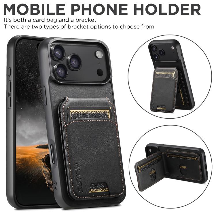 Suteni H02 Leather Wallet Stand Back Phone Case