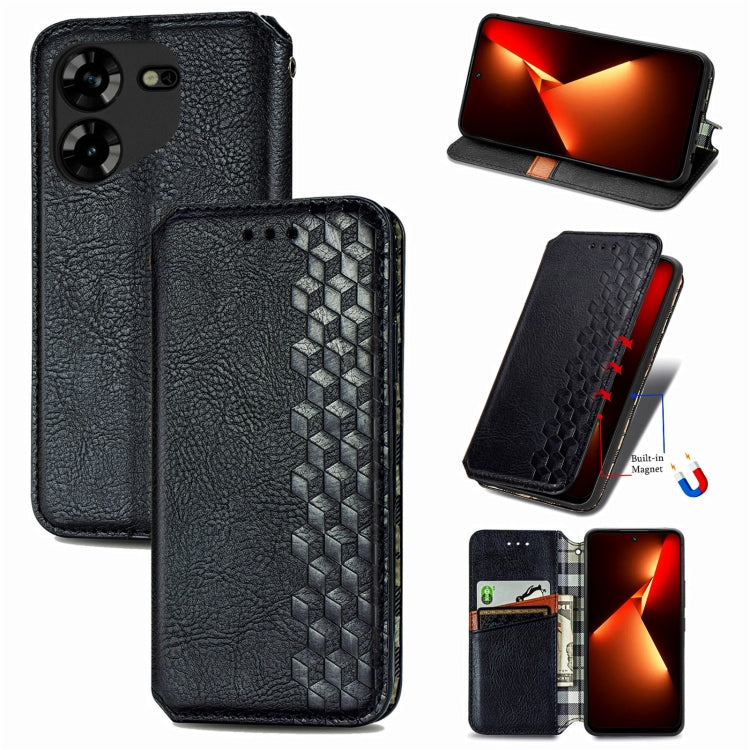 Cubic Grid Pressed Magnetic Leather Phone Case, ForTecno Spark 20 Pro+, ForTecno Spark 20 Pro, For Tecno Spark 20C 4G, For Tecno Spark 20 4G, For Tecno Spark Go 2024, For Tecno Pova 5 4G