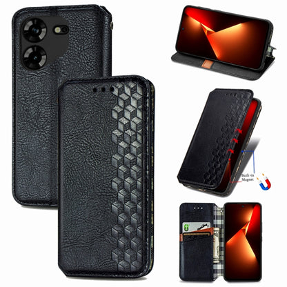 Cubic Grid Pressed Magnetic Leather Phone Case, ForTecno Spark 20 Pro+, ForTecno Spark 20 Pro, For Tecno Spark 20C 4G, For Tecno Spark 20 4G, For Tecno Spark Go 2024, For Tecno Pova 5 4G