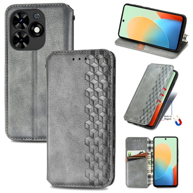 Cubic Grid Pressed Magnetic Leather Phone Case, ForTecno Spark 20 Pro+, ForTecno Spark 20 Pro, For Tecno Spark 20C 4G, For Tecno Spark 20 4G, For Tecno Spark Go 2024, For Tecno Pova 5 4G
