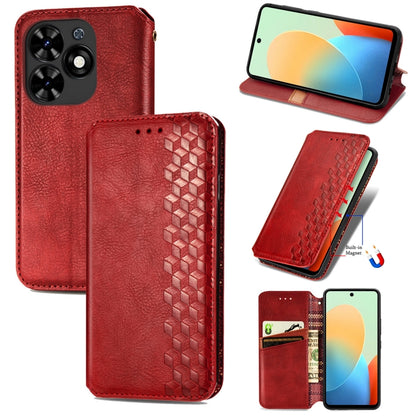 Cubic Grid Pressed Magnetic Leather Phone Case, ForTecno Spark 20 Pro+, ForTecno Spark 20 Pro, For Tecno Spark 20C 4G, For Tecno Spark 20 4G, For Tecno Spark Go 2024, For Tecno Pova 5 4G