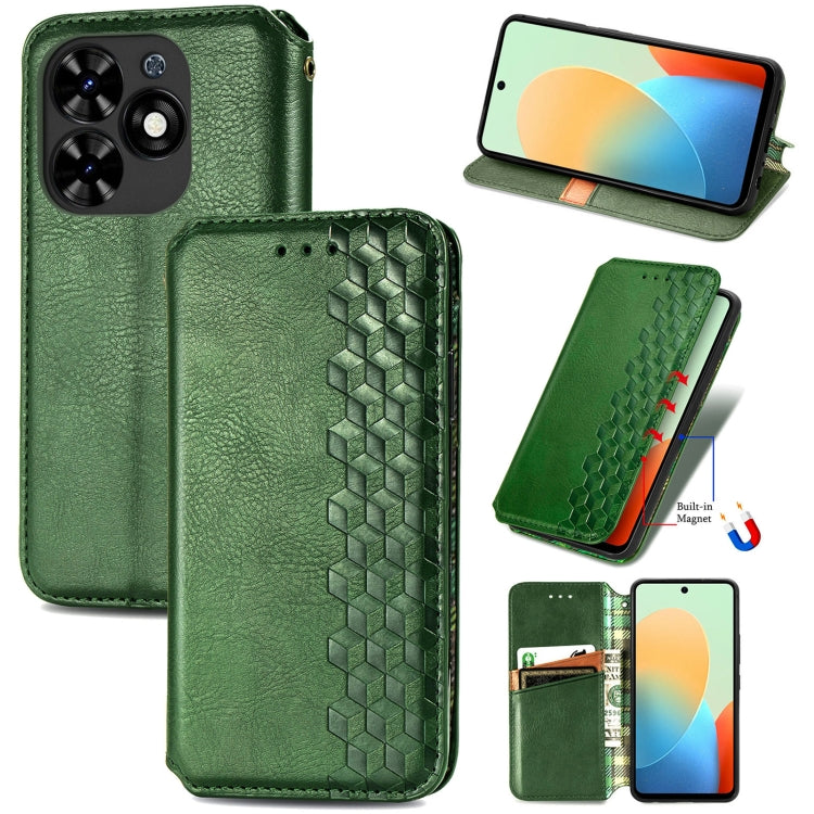 Cubic Grid Pressed Magnetic Leather Phone Case, ForTecno Spark 20 Pro+, ForTecno Spark 20 Pro, For Tecno Spark 20C 4G, For Tecno Spark 20 4G, For Tecno Spark Go 2024, For Tecno Pova 5 4G