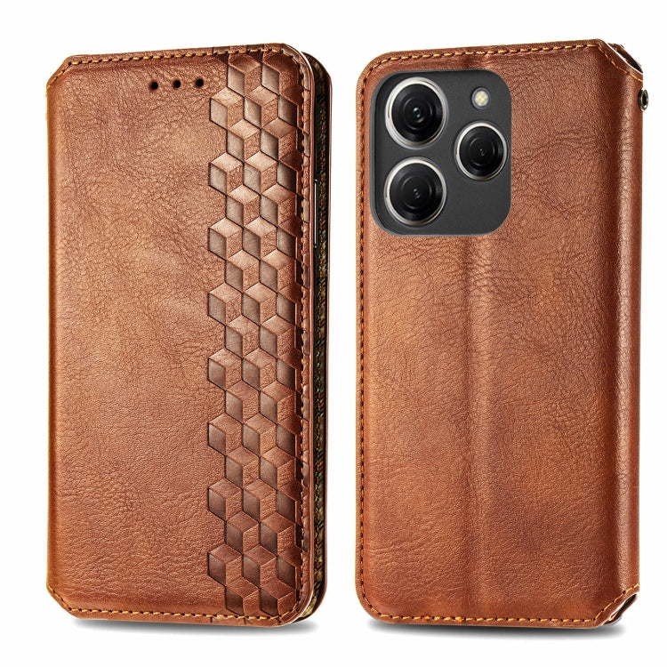 Cubic Grid Pressed Magnetic Leather Phone Case, ForTecno Spark 20 Pro+, ForTecno Spark 20 Pro, For Tecno Spark 20C 4G, For Tecno Spark 20 4G, For Tecno Spark Go 2024, For Tecno Pova 5 4G