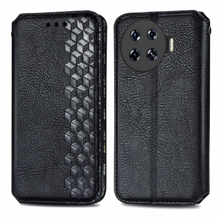 Cubic Grid Pressed Magnetic Leather Phone Case, ForTecno Spark 20 Pro+, ForTecno Spark 20 Pro, For Tecno Spark 20C 4G, For Tecno Spark 20 4G, For Tecno Spark Go 2024, For Tecno Pova 5 4G