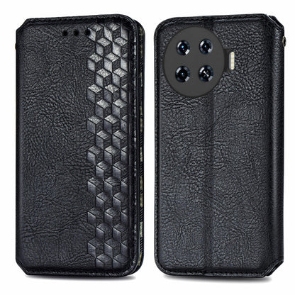 Cubic Grid Pressed Magnetic Leather Phone Case, ForTecno Spark 20 Pro+, ForTecno Spark 20 Pro, For Tecno Spark 20C 4G, For Tecno Spark 20 4G, For Tecno Spark Go 2024, For Tecno Pova 5 4G
