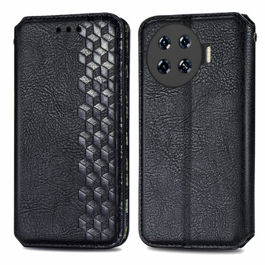 Cubic Grid Pressed Magnetic Leather Phone Case, ForTecno Spark 20 Pro+, ForTecno Spark 20 Pro, For Tecno Spark 20C 4G, For Tecno Spark 20 4G, For Tecno Spark Go 2024, For Tecno Pova 5 4G