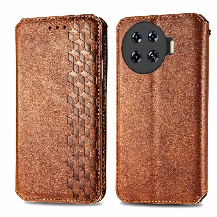 Cubic Grid Pressed Magnetic Leather Phone Case, ForTecno Spark 20 Pro+, ForTecno Spark 20 Pro, For Tecno Spark 20C 4G, For Tecno Spark 20 4G, For Tecno Spark Go 2024, For Tecno Pova 5 4G