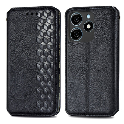 Cubic Grid Pressed Magnetic Leather Phone Case, ForTecno Spark 20 Pro+, ForTecno Spark 20 Pro, For Tecno Spark 20C 4G, For Tecno Spark 20 4G, For Tecno Spark Go 2024, For Tecno Pova 5 4G