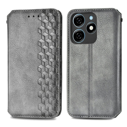 Cubic Grid Pressed Magnetic Leather Phone Case, ForTecno Spark 20 Pro+, ForTecno Spark 20 Pro, For Tecno Spark 20C 4G, For Tecno Spark 20 4G, For Tecno Spark Go 2024, For Tecno Pova 5 4G