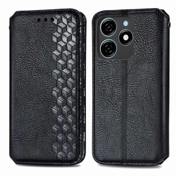 Cubic Grid Pressed Magnetic Leather Phone Case, ForTecno Spark 20 Pro+, ForTecno Spark 20 Pro, For Tecno Spark 20C 4G, For Tecno Spark 20 4G, For Tecno Spark Go 2024, For Tecno Pova 5 4G