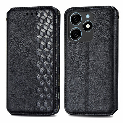 Cubic Grid Pressed Magnetic Leather Phone Case, ForTecno Spark 20 Pro+, ForTecno Spark 20 Pro, For Tecno Spark 20C 4G, For Tecno Spark 20 4G, For Tecno Spark Go 2024, For Tecno Pova 5 4G