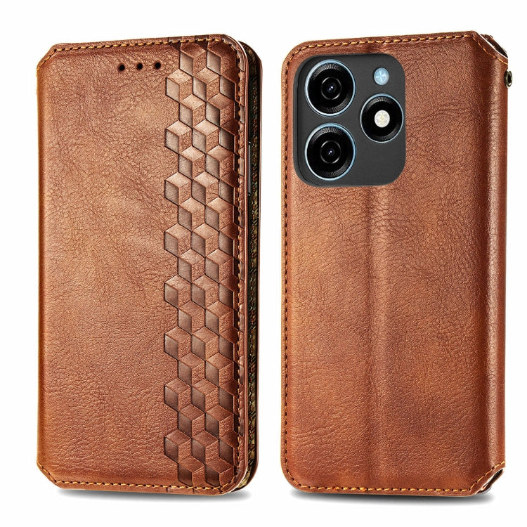 Cubic Grid Pressed Magnetic Leather Phone Case, ForTecno Spark 20 Pro+, ForTecno Spark 20 Pro, For Tecno Spark 20C 4G, For Tecno Spark 20 4G, For Tecno Spark Go 2024, For Tecno Pova 5 4G