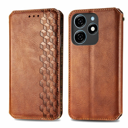 Cubic Grid Pressed Magnetic Leather Phone Case, ForTecno Spark 20 Pro+, ForTecno Spark 20 Pro, For Tecno Spark 20C 4G, For Tecno Spark 20 4G, For Tecno Spark Go 2024, For Tecno Pova 5 4G