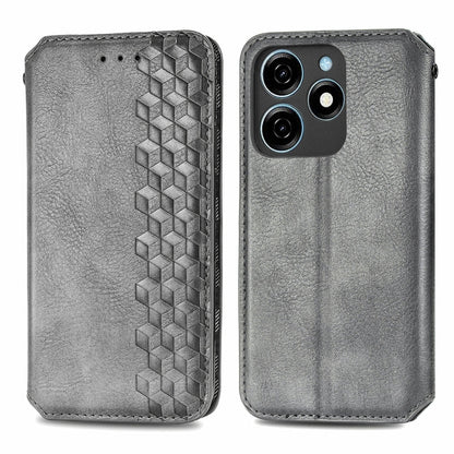 Cubic Grid Pressed Magnetic Leather Phone Case, ForTecno Spark 20 Pro+, ForTecno Spark 20 Pro, For Tecno Spark 20C 4G, For Tecno Spark 20 4G, For Tecno Spark Go 2024, For Tecno Pova 5 4G