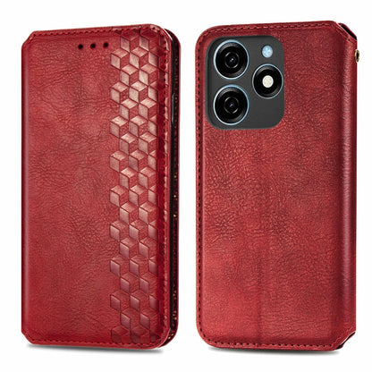 Cubic Grid Pressed Magnetic Leather Phone Case, ForTecno Spark 20 Pro+, ForTecno Spark 20 Pro, For Tecno Spark 20C 4G, For Tecno Spark 20 4G, For Tecno Spark Go 2024, For Tecno Pova 5 4G