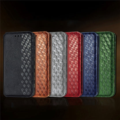 Cubic Grid Pressed Magnetic Leather Phone Case, ForTecno Spark 20 Pro+, ForTecno Spark 20 Pro, For Tecno Spark 20C 4G, For Tecno Spark 20 4G, For Tecno Spark Go 2024, For Tecno Pova 5 4G