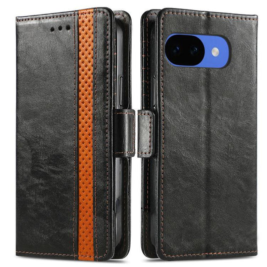 CaseNeo Splicing Dual Magnetic Buckle Leather Phone Case, For Google Pixel 10a, For Google Pixel 9a, For Google Pixel 8a, For Google Pixel 7 Pro, For Google Pixel 7, For Google Pixel 6a, For Google Pixel 6 Pro, For Google Pixel 6, For Google Pixel 5   ...